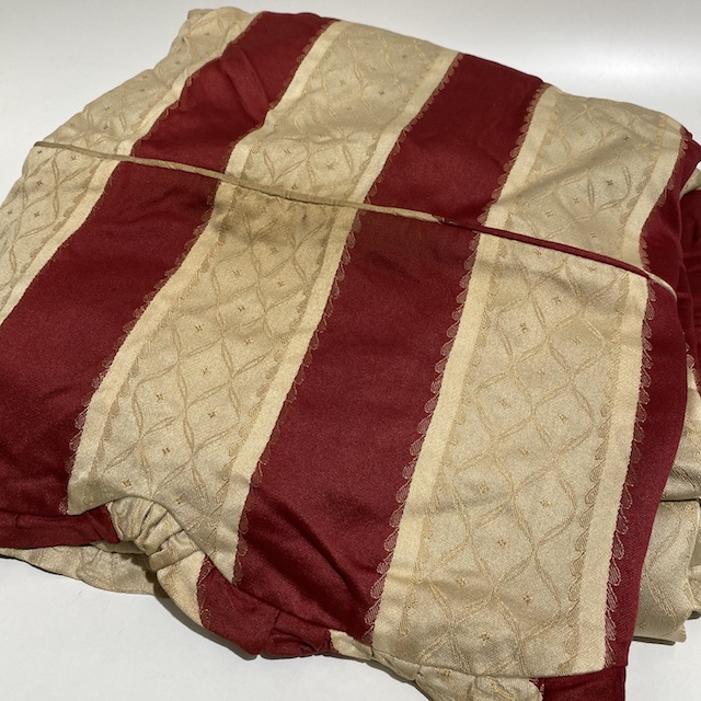 BLANKET, Bedspread - Red Cream Regency Stripe